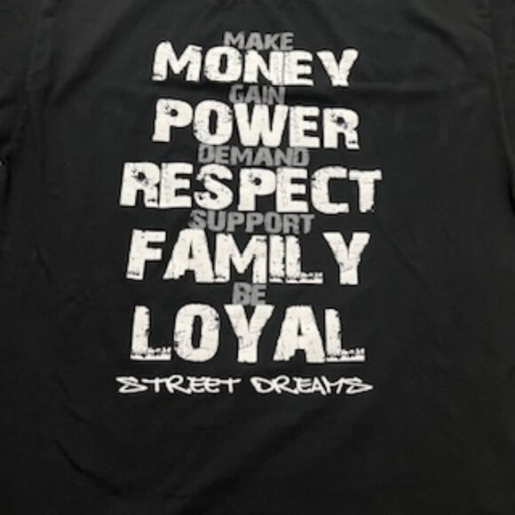 Street‎ Dreams T-Shirt Men’s 2XL Money Power Respect Graphic Black Short Sleeve - Picture 2 of 8